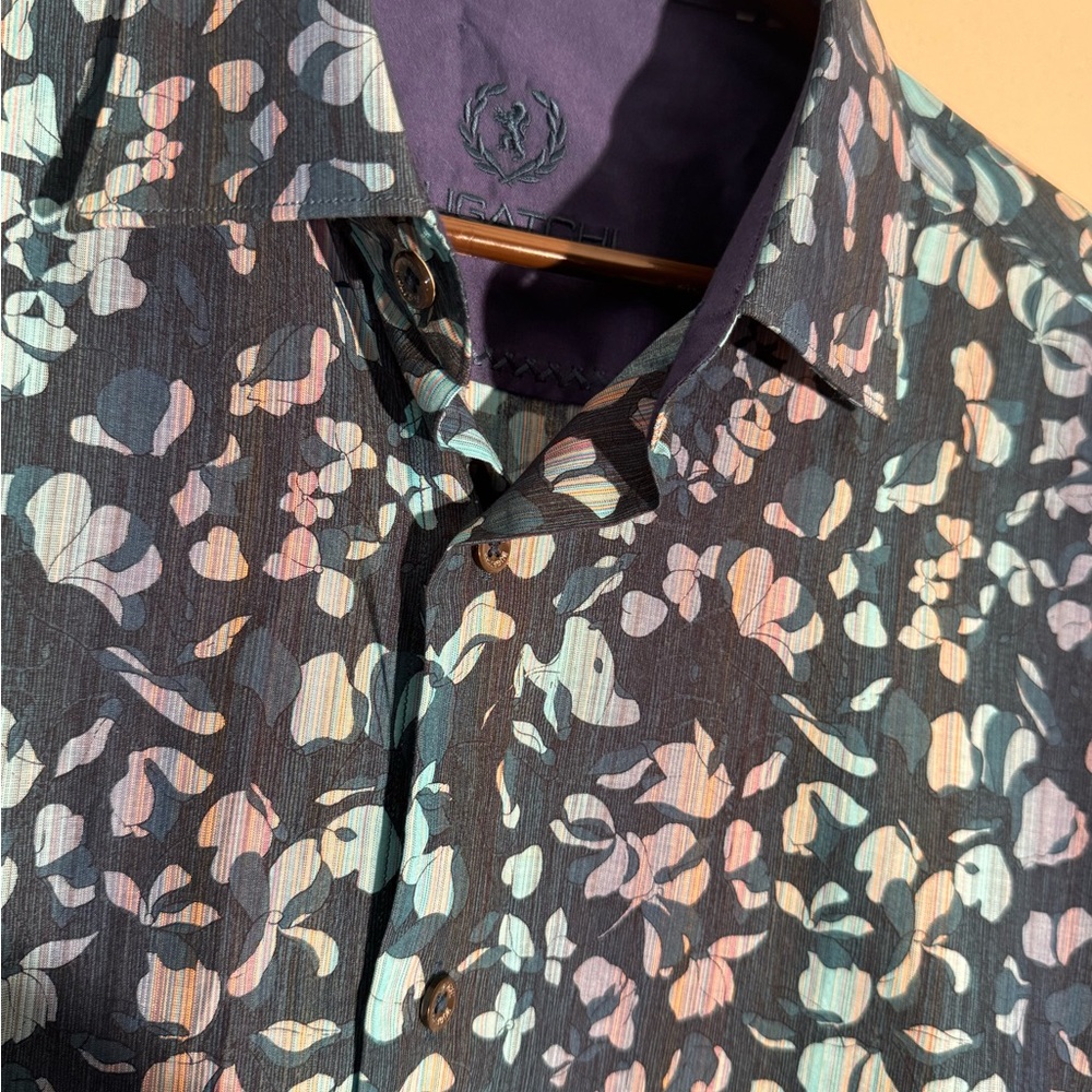 Bugatchi Multicolor Floral Button Down Shirt - image 2
